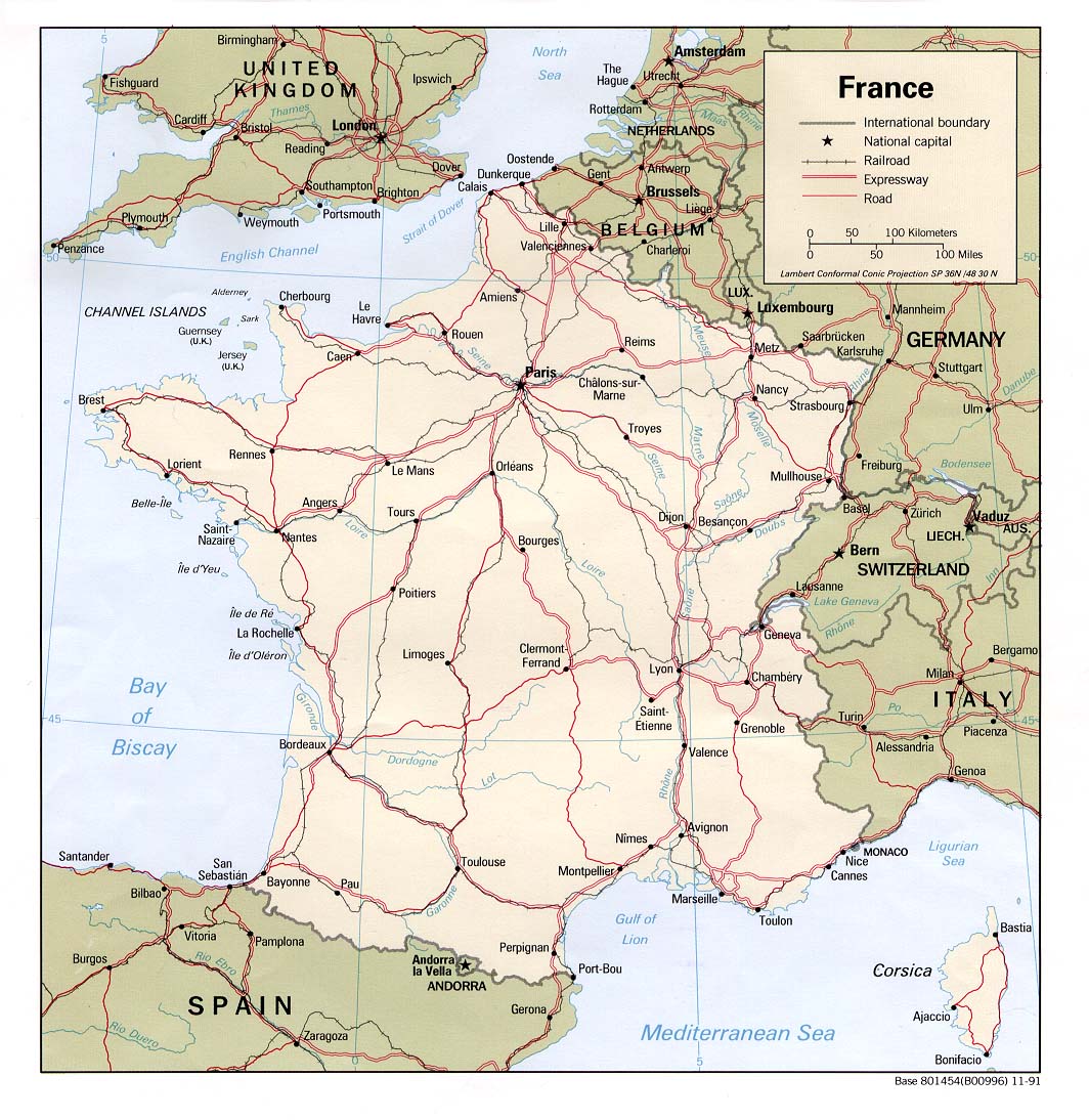 ROAD MAP OF FRANCE Recana Masana