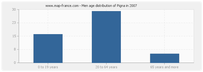 Men age distribution of Pigna in 2007