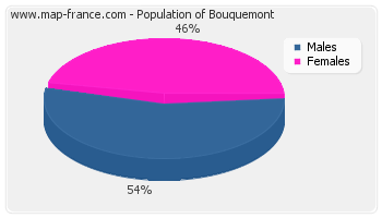 Sex distribution of population of Bouquemont in 2007