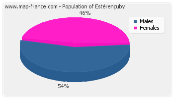 Sex distribution of population of Estérençuby in 2007