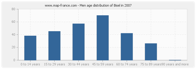 Men age distribution of Bisel in 2007