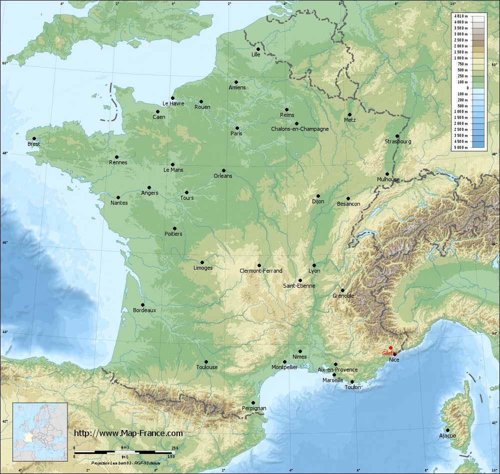 ROAD MAP GILETTE : maps of Gilette 06830