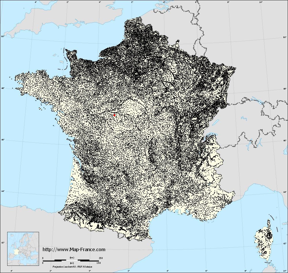 Carte itinéraire de la France: Liège - Itinerary Map of France